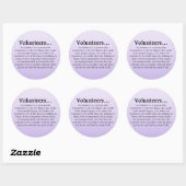 Rol van vrijwilligers ronde sticker (Vel)