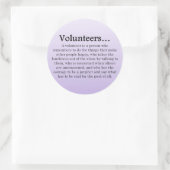 Rol van vrijwilligers ronde sticker (Tas)
