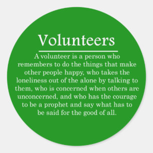 Rol van vrijwilligers ronde sticker