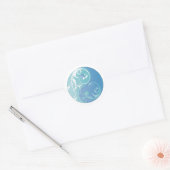 Rol van Yin & Yang (aardblauwe plekken) Ronde Sticker (Envelop)