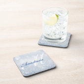 Rol, verbluffend, blauwe glitter-naam bier onderzetter (Rechterzijde)