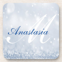 Rol, verbluffend, blauwe glitter-naam