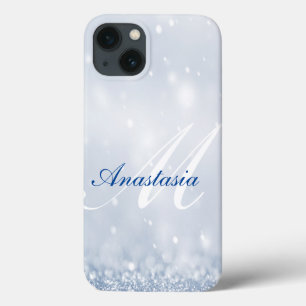 Rol, verbluffend, blauwe glitter-naam Case-Mate iPhone case