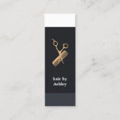 Rol, vers Blauw, witte strepes Faux Gold Hairstyle Mini Visitekaartje (Voorkant)