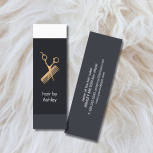 Rol, vers Blauw, witte strepes Faux Gold Hairstyle Mini Visitekaartje