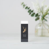 Rol, vers Blauw, witte strepes Faux Gold Hairstyle Mini Visitekaartje (Staand voorkant)