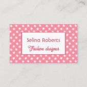 Rol wit sterpatroon op roze visitekaartje (Voorkant)