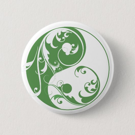 Rol Yin & Yang (groen) Ronde Button 5,7 Cm (Voorkant)
