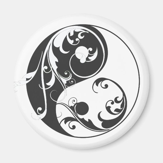 Rol Yin & Yang (zwart) Magneet (Voorkant)