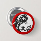 Rol Yin & Yang (zwart) Ronde Button 5,7 Cm (Voorkant /achterkant)