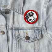 Rol Yin & Yang (zwart) Ronde Button 5,7 Cm (In situ)