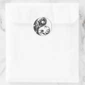 Rol Yin & Yang (zwart) Ronde Sticker (Tas)