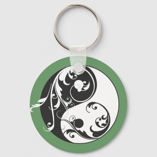 Rol Yin & Yang (zwart) Sleutelhanger (Voorkant)