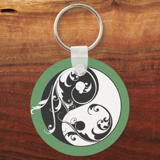 Rol Yin & Yang (zwart) Sleutelhanger (Voorkant)