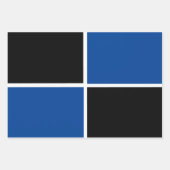 Rol zwart-blauw vierkant patroon inpakpapier vel (Voorkant 3)