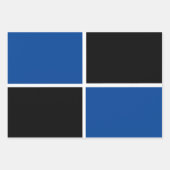 Rol zwart-blauw vierkant patroon inpakpapier vel (Voorkant)