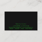 Rol zwart en limoen groen breedbeeld - Visitekaart Visitekaartje (Achterkant)