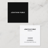 Rol zwart en wit modern BW-ontwerp - Sjabloon Vierkante Visitekaartje (Voorkant / Achterkant)