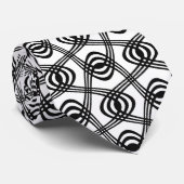 Rol zwart en wit Zuurachtig Geometrisch Patroon Stropdas (Opgerold)