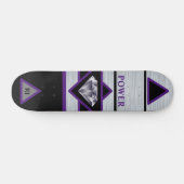 Rol zwart en zilver Power Diamond Skateboard (Horizontaal)