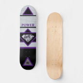 Rol zwart en zilver Power Diamond Skateboard (Voorkant)