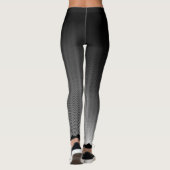 Rol zwart/wit gradiënt Wavy Stripes Trippy Leggings (Achterkant)
