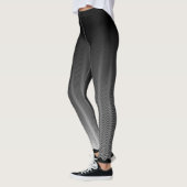 Rol zwart/wit gradiënt Wavy Stripes Trippy Leggings (Links)