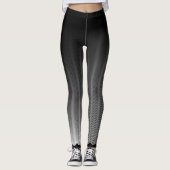 Rol zwart/wit gradiënt Wavy Stripes Trippy Leggings (Voorkant)