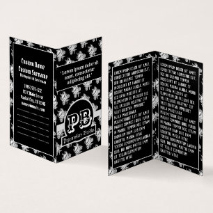 Rol zwart wit tattoo schedel gothic duogram tools visitekaartje