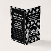 Rol zwart wit tattoo schedel gothic duogram tools visitekaartje (Buitenkant)