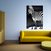 Rol zwart-wit Zebra | AI Art Poster