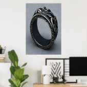 Rol zwarte ring | AI Art Poster (Thuiskantoor)
