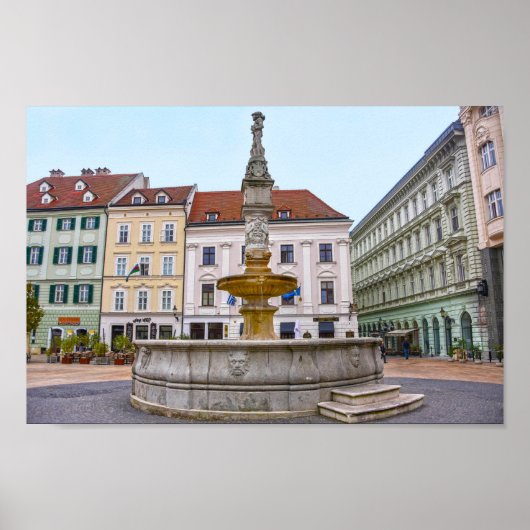 Roland Fontein, Oude Stad, Bratislava, Slowakije Poster (Voorkant)