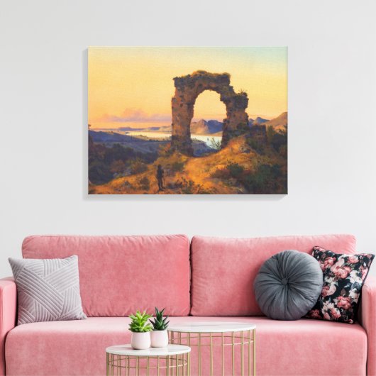 Roland's Arch (door Andreas Achenbach) Canvas Afdruk (Insitu (Woonkamer))