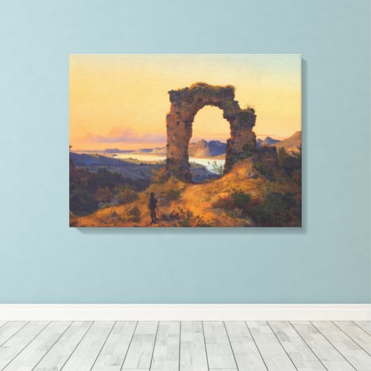 Roland's Arch (door Andreas Achenbach) Canvas Afdruk (Insitu (Houten vloer))