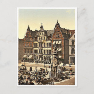 Roland's Monument, Bremen, Duitsland, zeldzaam Pho Briefkaart