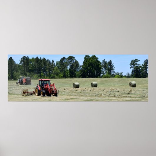 Rolbalen van hooiwagens poster (Voorkant)