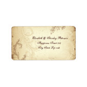  rolblad in beige, bruine bruiloft etiket (Voorkant)