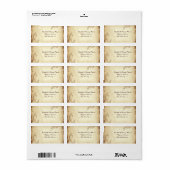 rolblad in beige, bruine bruiloft etiket (Full Sheet)