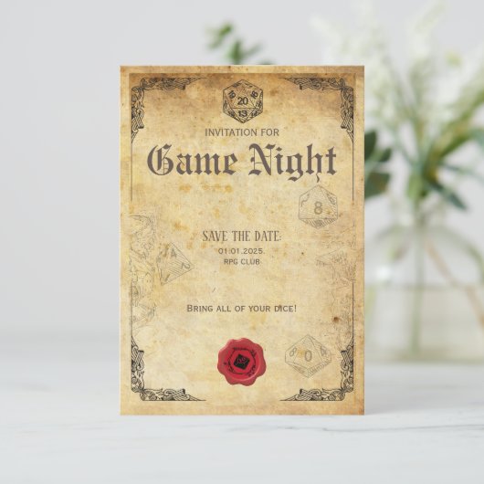  Roleplay Game Uitnodiging (Staand voorkant)