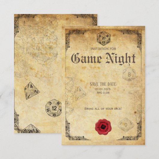  Roleplay Game Uitnodiging (Voorkant / Achterkant)