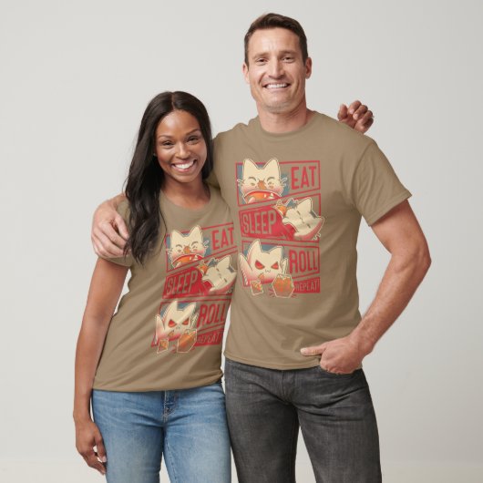 Roleplayer Routine Kitten Dice Roll T-shirt (Unisex)