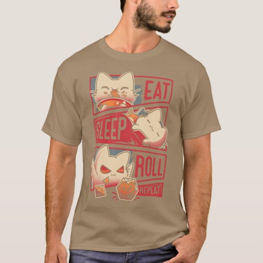 Roleplayer Routine Kitten Dobbelsteen Rol T-shirt (Voorkant)