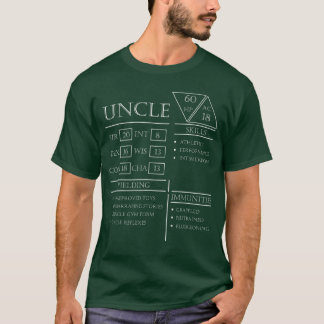 Roleplaying Dobbelsteen Gamer Draak Oom Stat Vaard T-shirt