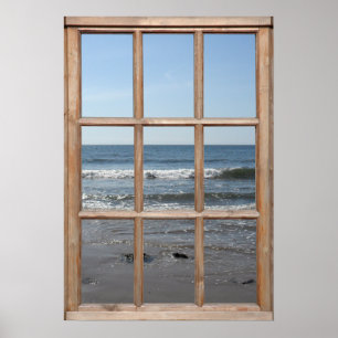 Rolgolven op het Uitzicht van de Beach van een Ven Poster