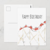 Rolkustwacht Hand Drawn Birthday Briefkaart (Voorkant / Achterkant)