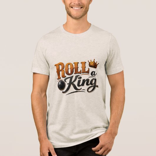 Roll a King – Bowling Crown Graphic Tri-Blend Tee Tri-Blend Shirt (Voorkant)