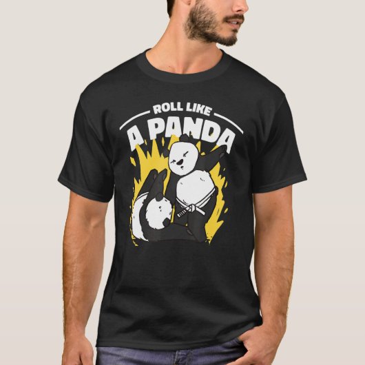 Roll als een Panda Bjj Grappling Jiu Jitsu Panda T-shirt (Voorkant)