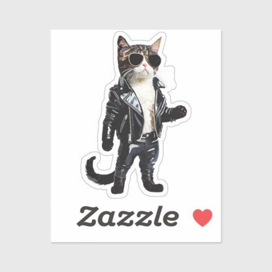 roll and rock cat sticker (Vel)