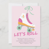 Roll Birthday Invitation - Magenta Kaart (Voorkant)